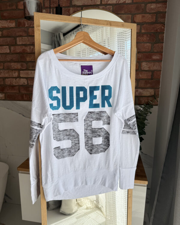 Superdry Sport Label – bluzka oversize nietoperz biała S